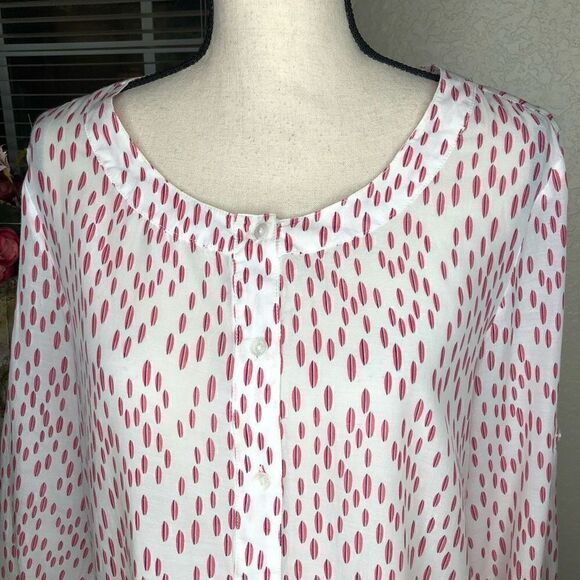 Tommy Hilfiger White Tunic Top with Geometric orange and Black Print - Picture 2 of 13